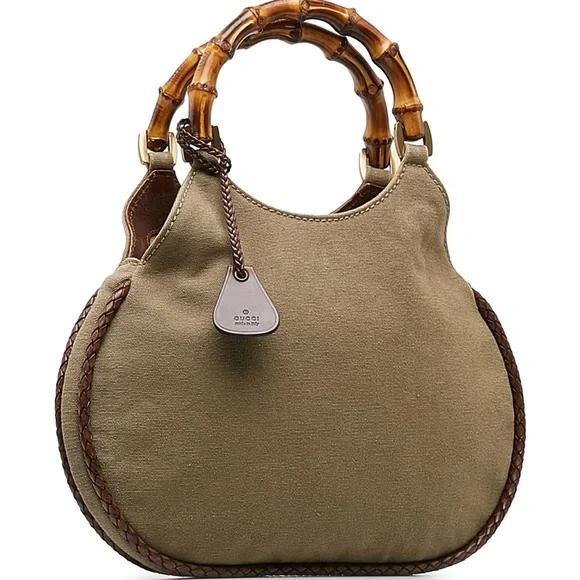 Gucci Pre-Owned
2000-2015 Bamboo line braided-trimming canvas handbag - Picture 5 of 15